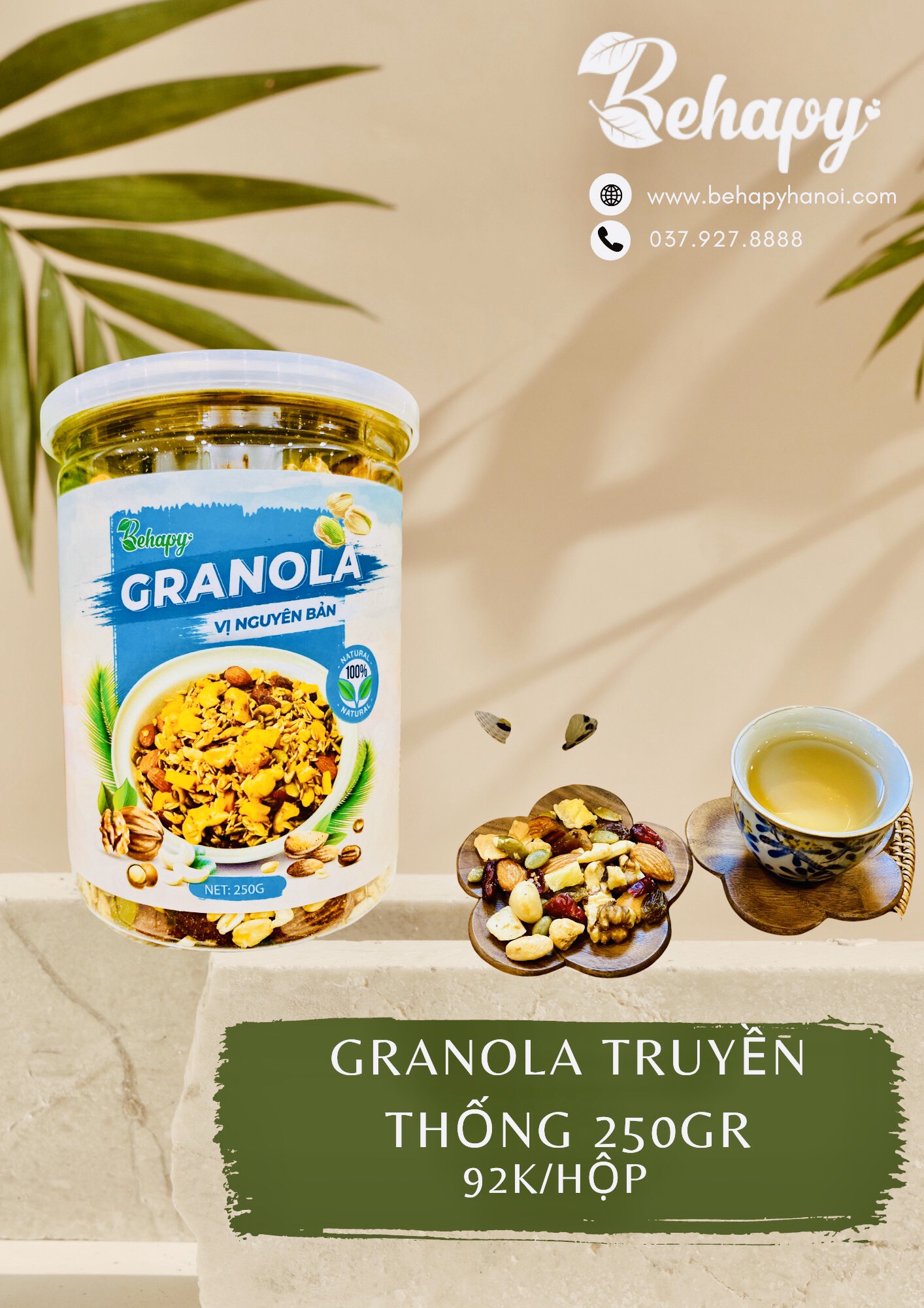 Granola Vị Nguyên Bản – Hũ 250gr