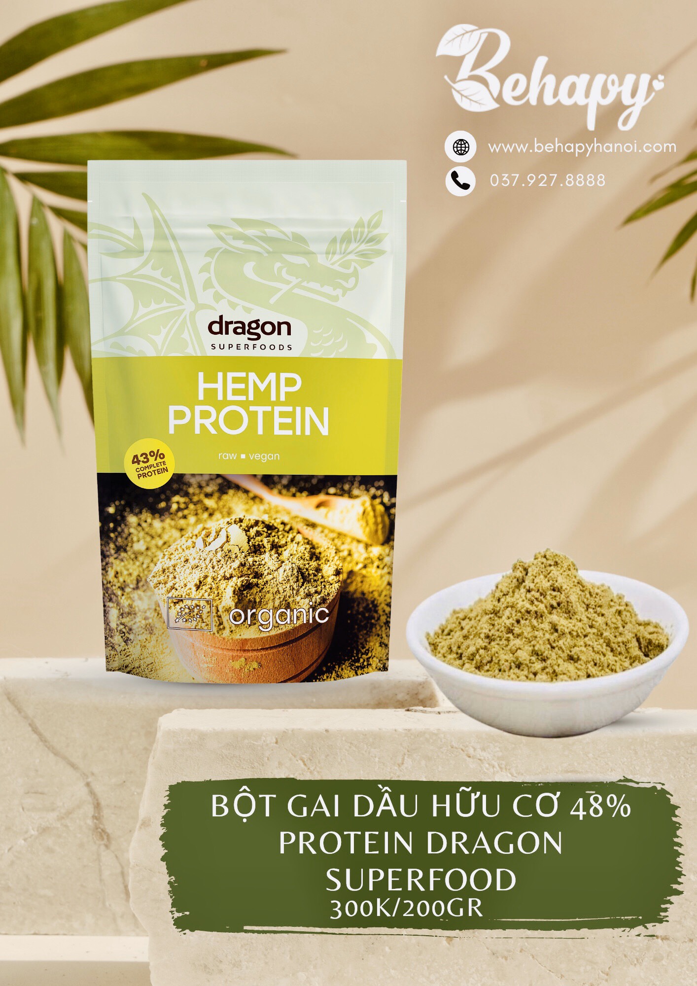 Bột Gai Dầu Hữu Cơ 48% Protein Dragon Superfood