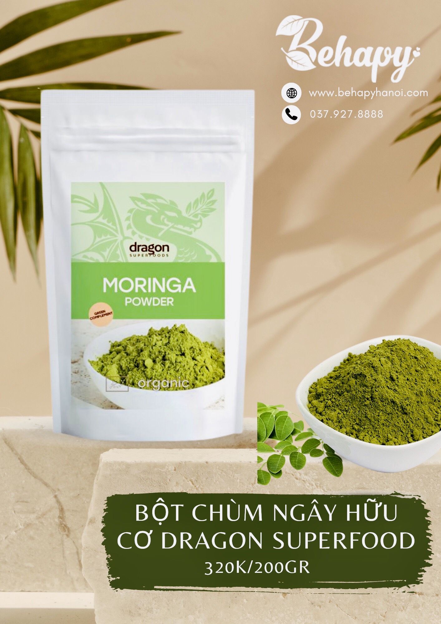 Bột Chùm Ngây Hữu Cơ Dragon Superfood