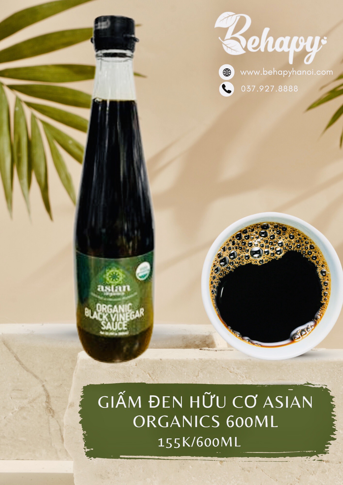 Giấm đen hữu cơ Asian Organics 600ml