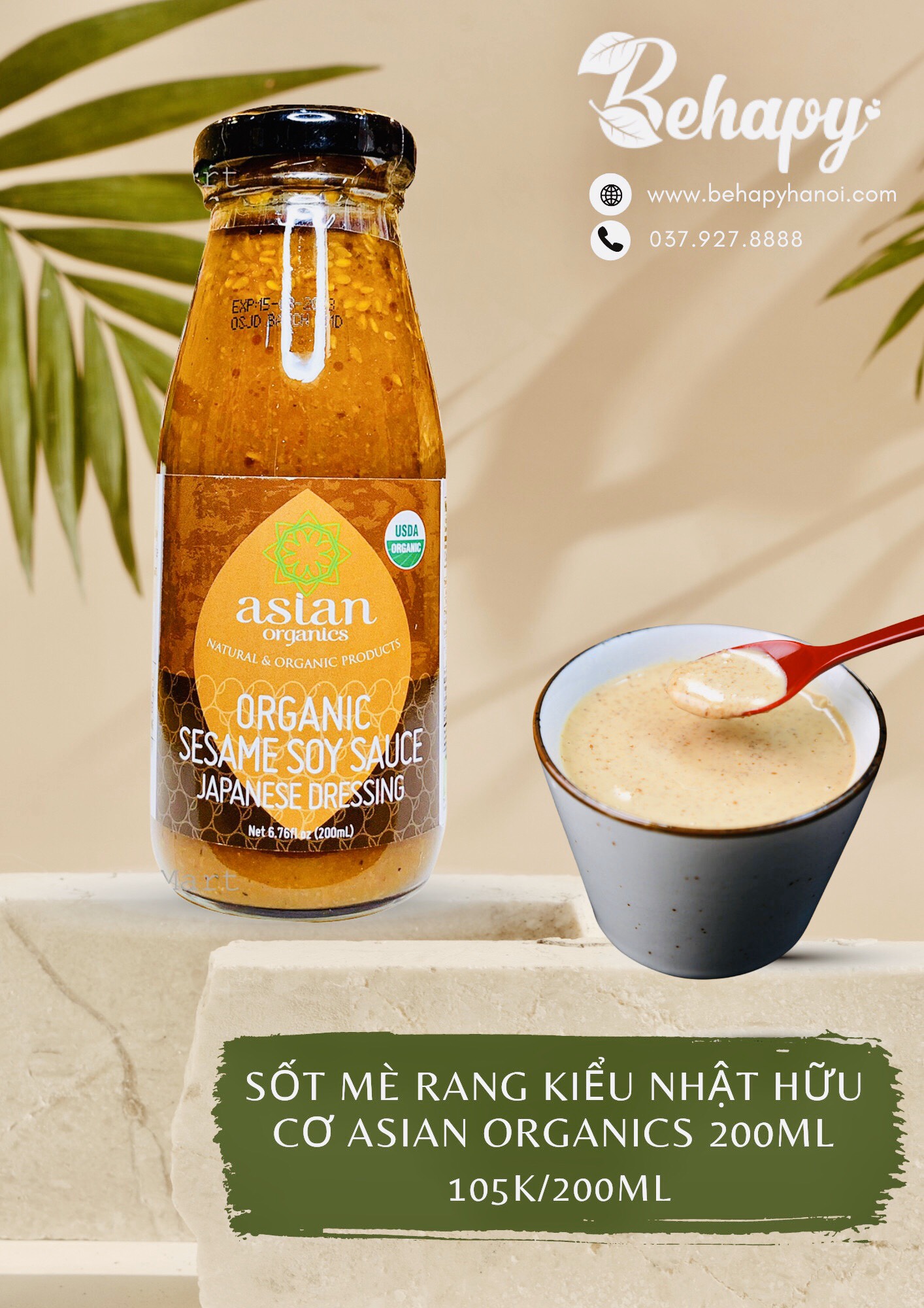 Sốt mè rang kiểu Nhật hữu cơ Asian Organics 200ml