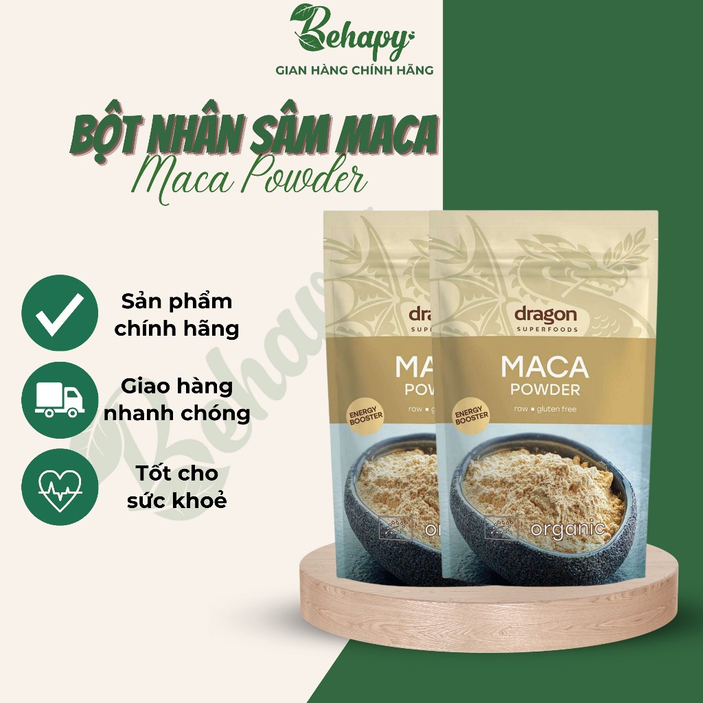 Bột Nhân Sâm Maca Nâu Hữu Cơ 200gr Dragon Superfood