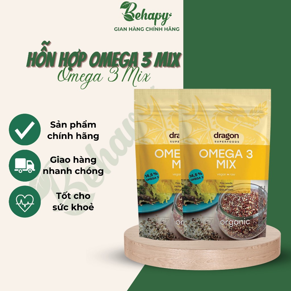 Bột Omega 3 Mix 200g (hạt lanh, hạt gai dầu, protein hạt chia)