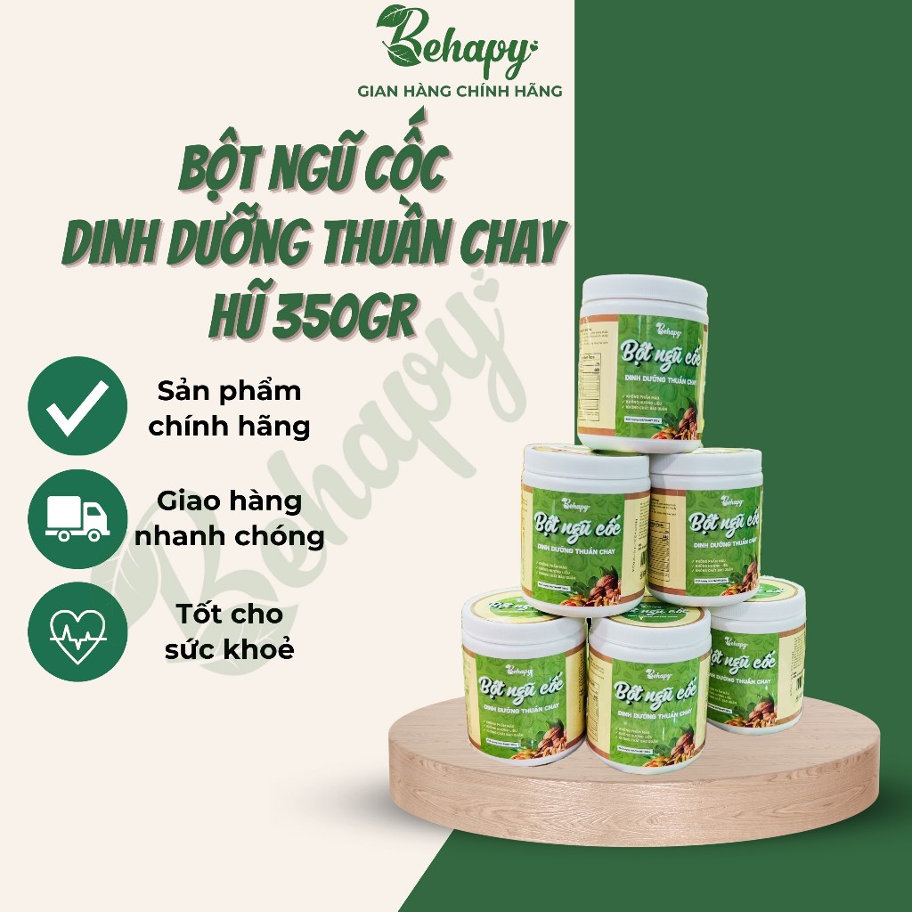 Bột ngũ cốc dinh dưỡng thuần chay có đường Behapy hũ 350gr