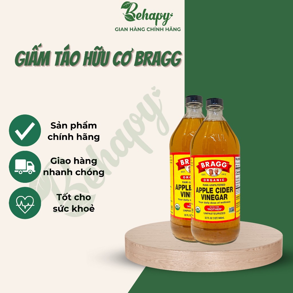 Giấm táo hữu cơ Bragg 473ml