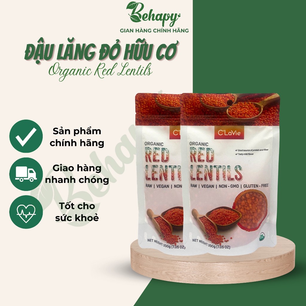 Đậu lăng đỏ hữu cơ 200gr - C'LaVie