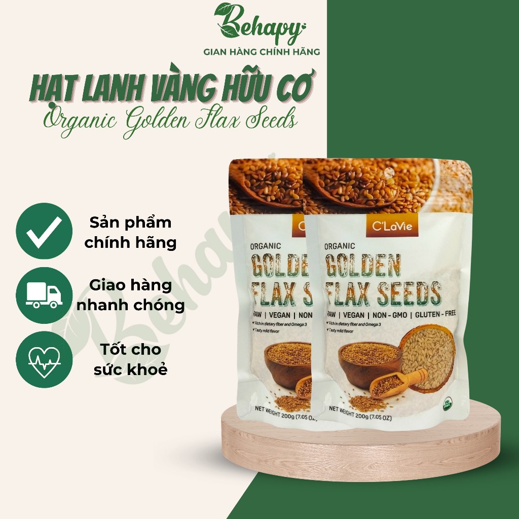 Hạt lanh vàng hữu cơ 200gr - C’Lavie