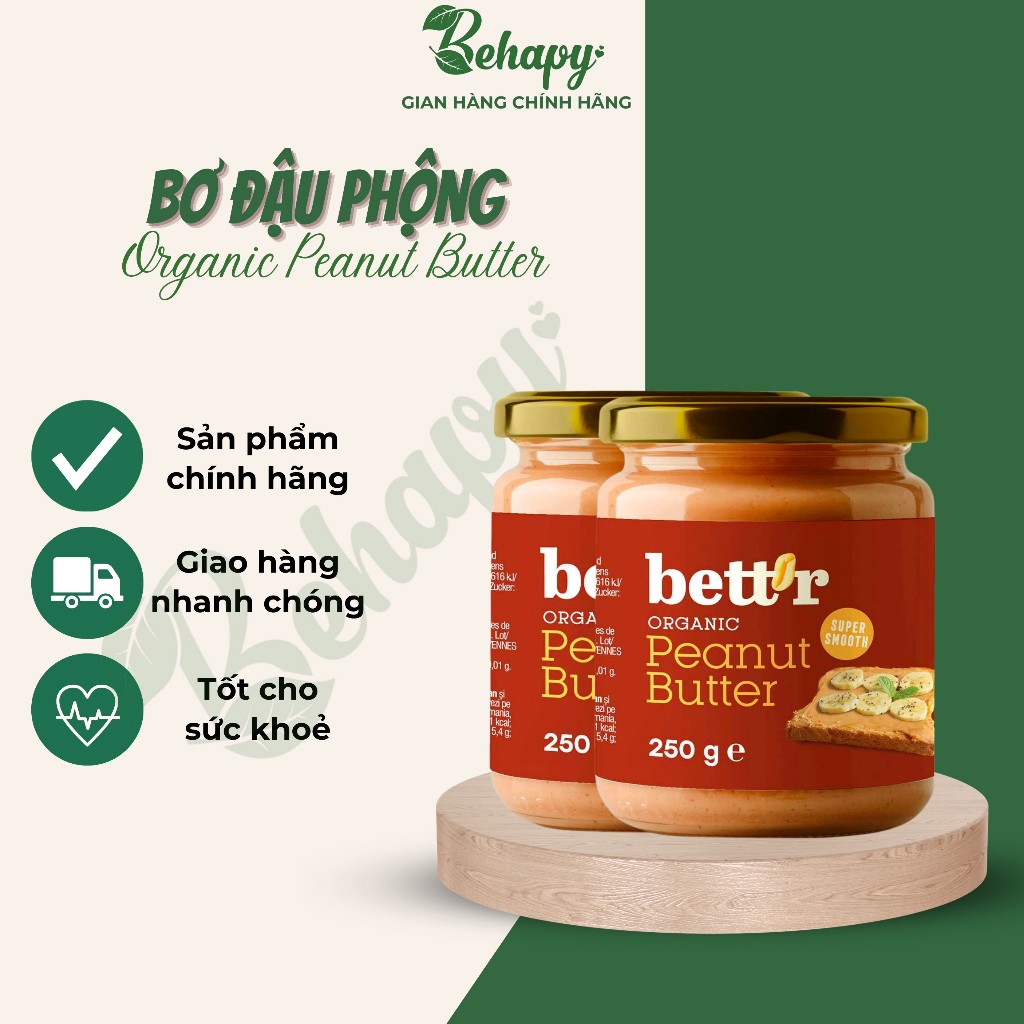 Bơ đậu phộng hữu cơ 250gr - Bett'r