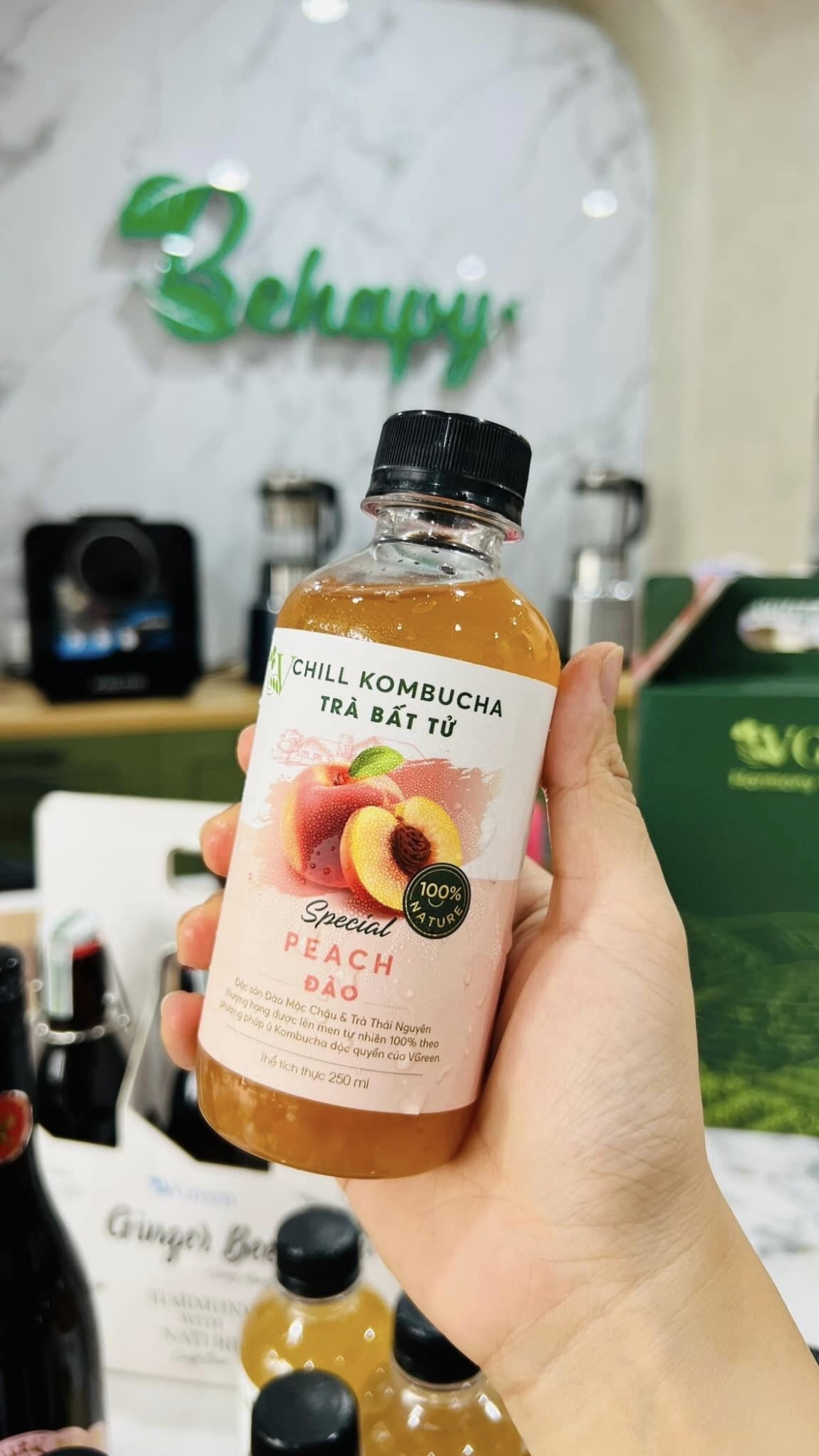 Trà Kombucha Chill Đào VGreen 250ml