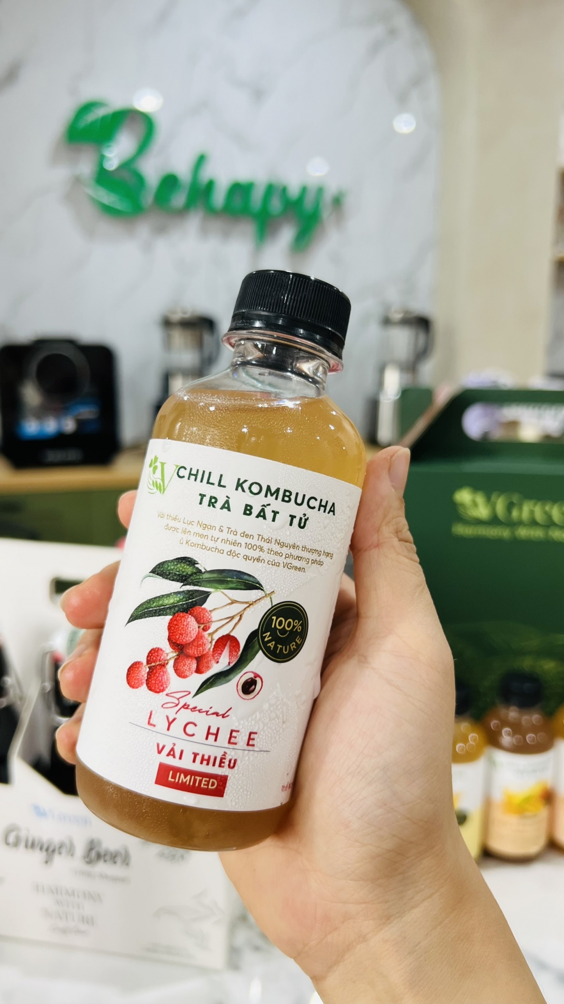 Trà Kombucha Chill vải VGreen 250ml