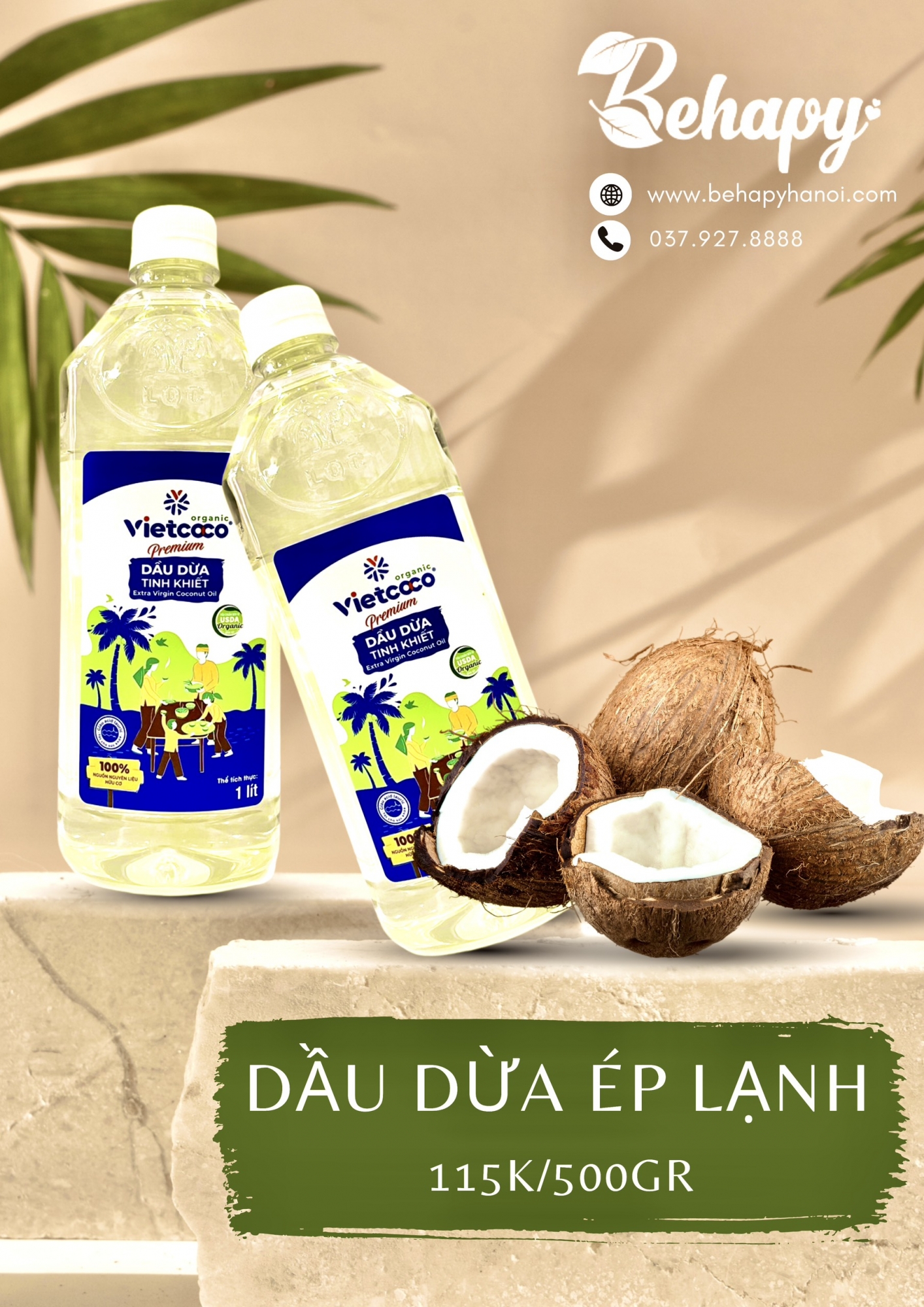  Dầu Dừa ép lạnh 500ml