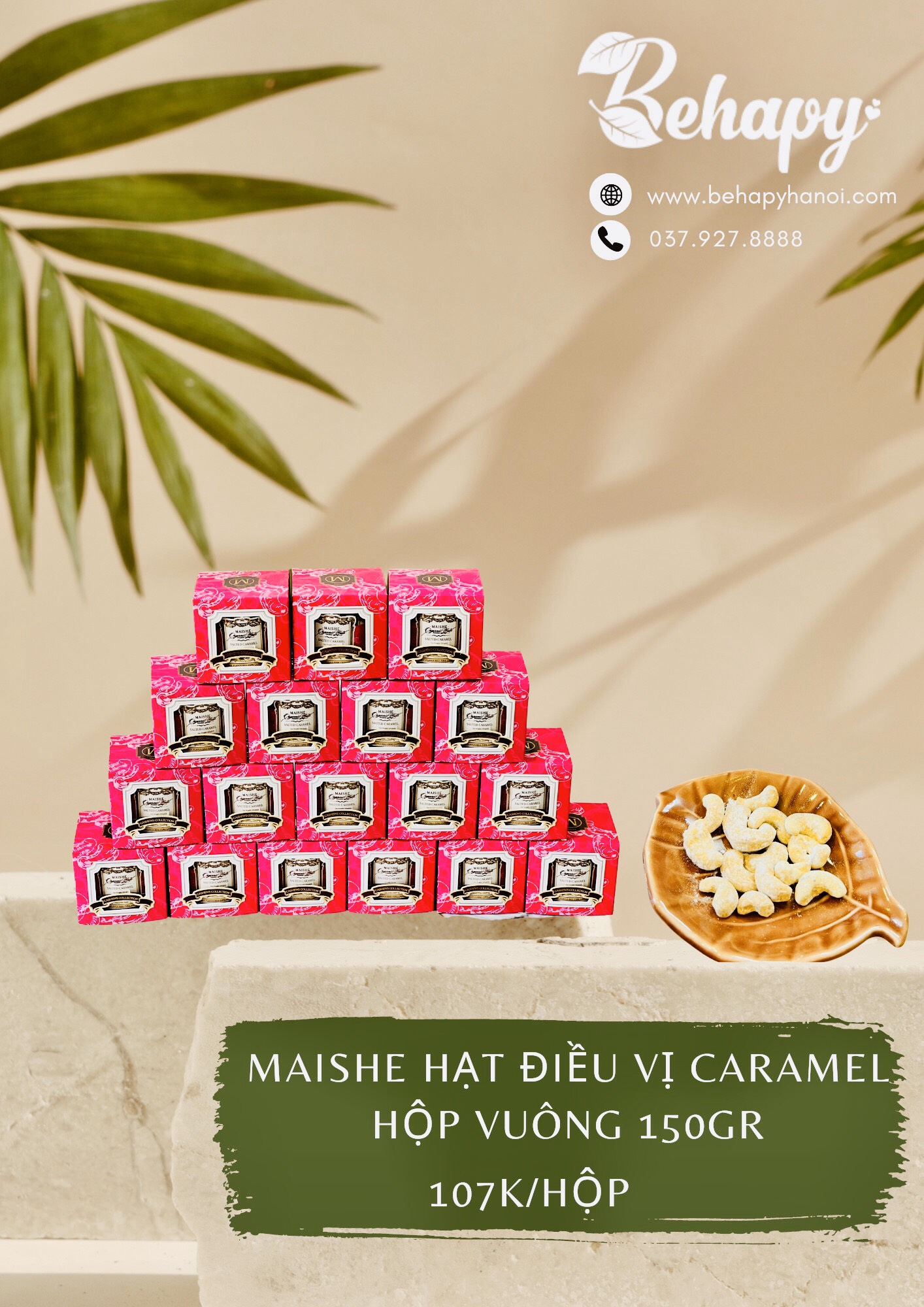 Maishe điều hộp vuông 150gr vị caramel