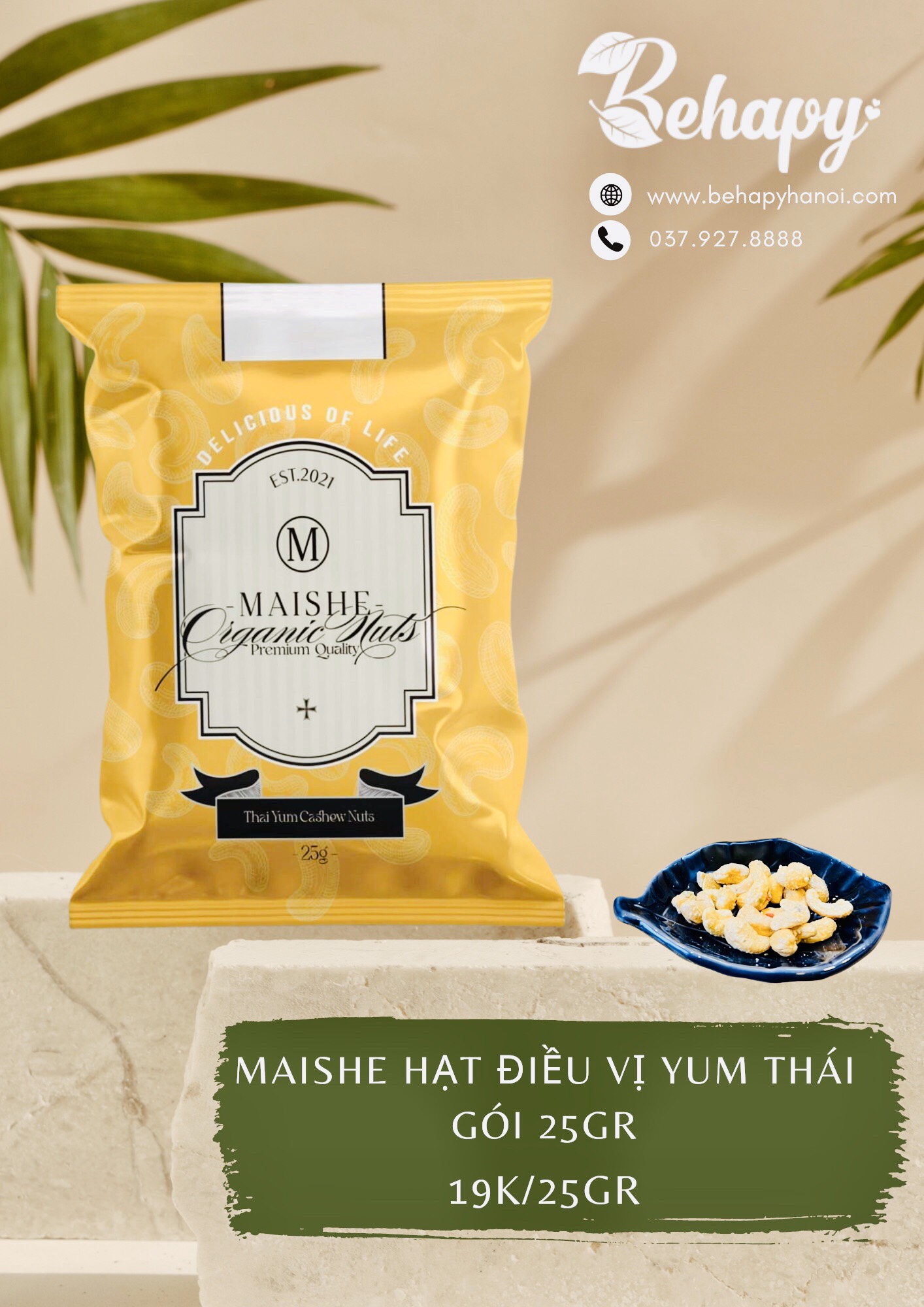 Maishe Hạt Điều Vị Yum Thái Gói 25gr