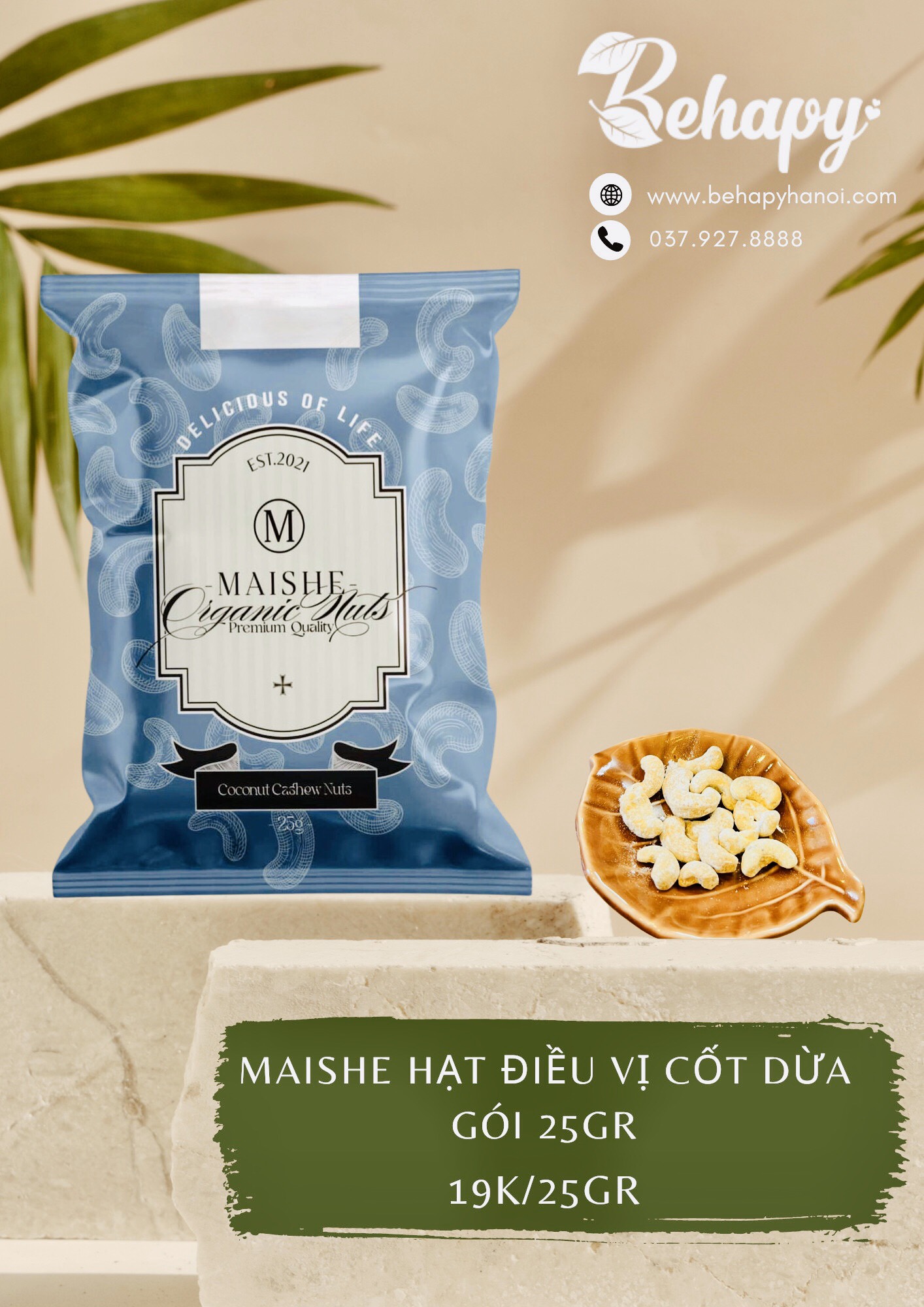 Maishe Hạt Điều Vị Cốt Dừa Gói 25gr