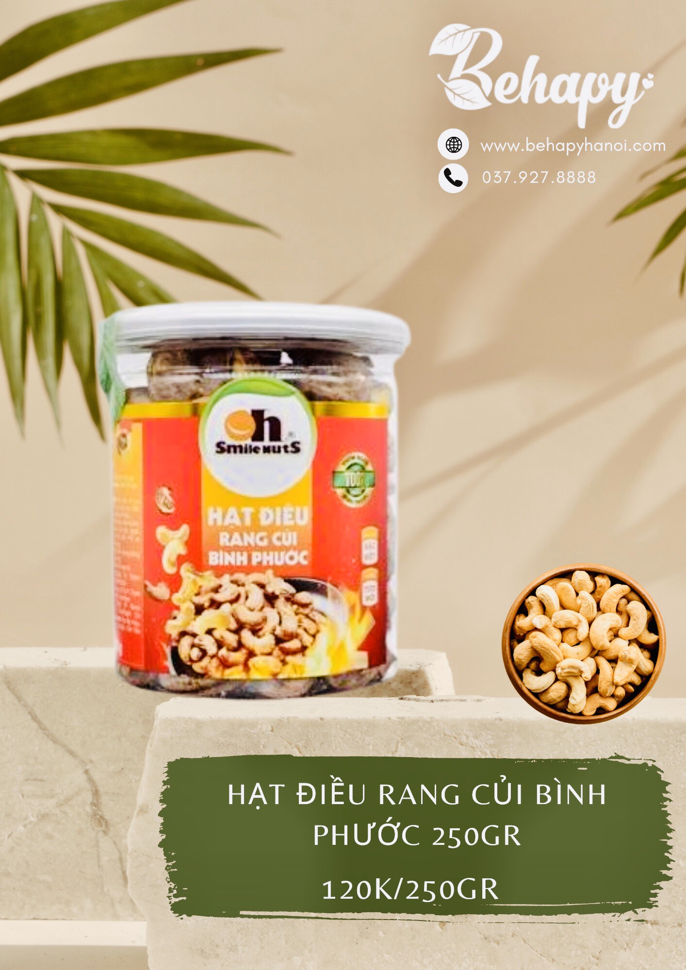 Hạt Điều Rang Củi Bình Phước 250gr