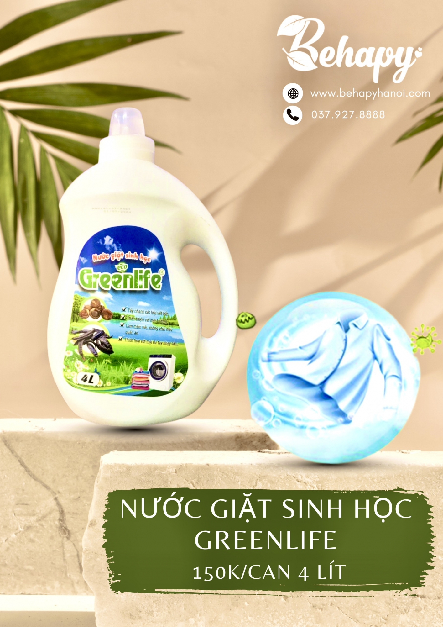 Nước giặt sinh học Greenlife 4 lít