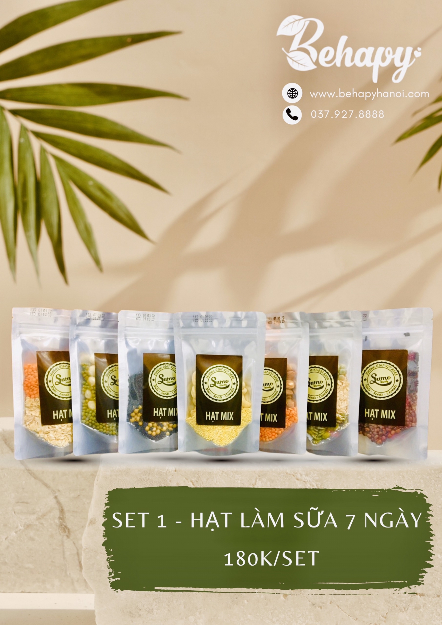 Set hạt làm sữa 7 ngày