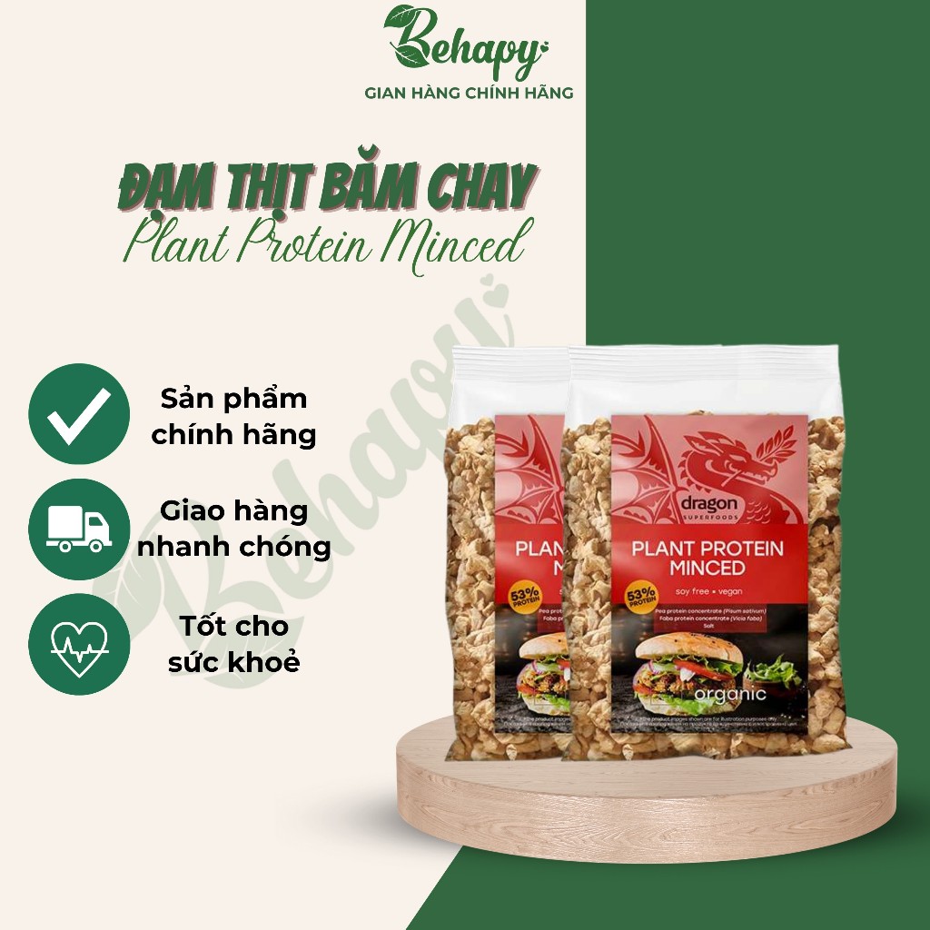 Đạm protein thịt vụn chay hữu cơ 200gr - Dragon Superfoods