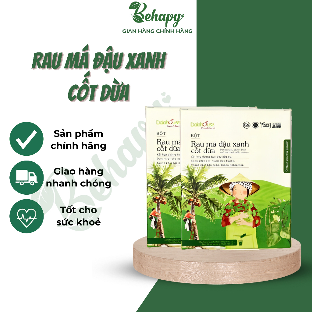 Bột rau má đậu xanh cốt dừa 200gr - Dalahouse